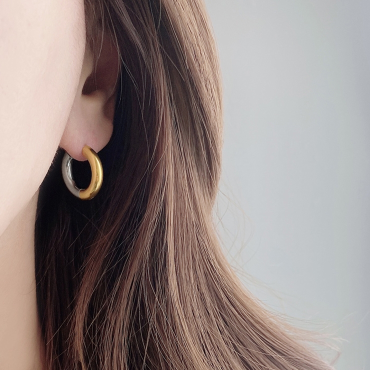 チャンキーメタルフープステンレスピアス アレルギー対応 サージカルステンレス | FACION | 詳細画像9 