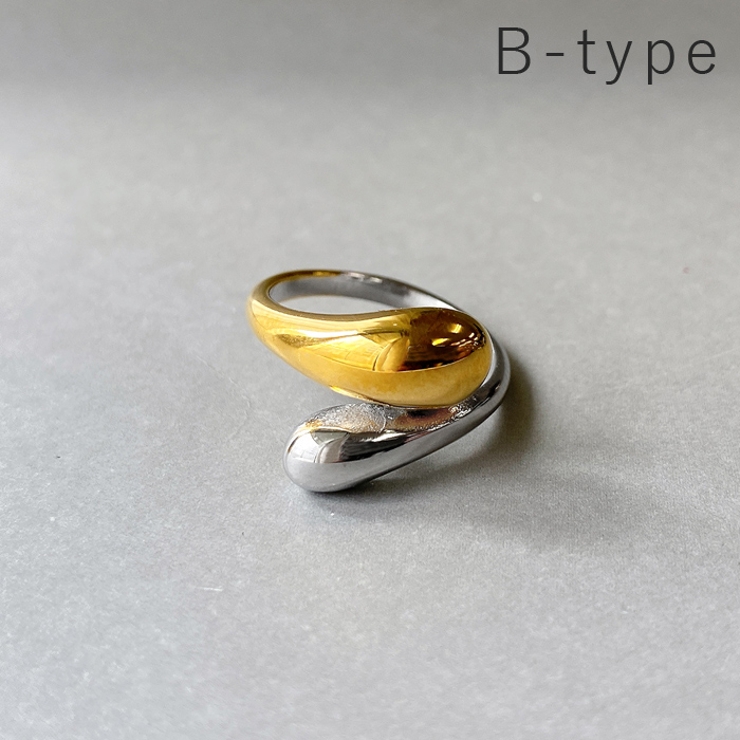 B-type | バイカラードロップステンレスフォークリング アレルギー対応 つけっぱなし | FACION