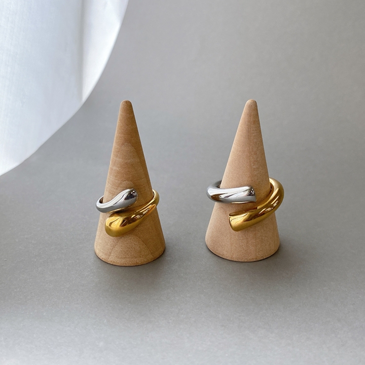 バイカラードロップステンレスフォークリング アレルギー対応 つけっぱなし | FACION | 詳細画像4 