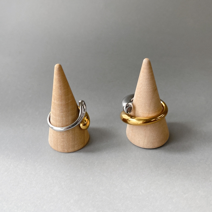 バイカラードロップステンレスフォークリング アレルギー対応 つけっぱなし | FACION | 詳細画像5 