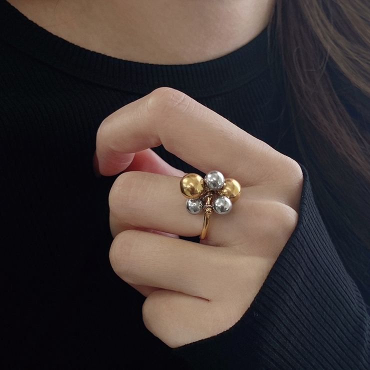 バイカラーメタルボールステンレスリング アレルギー対応 つけっぱなし | FACION | 詳細画像8 