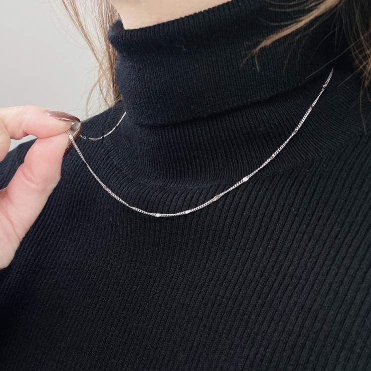 フラットドットスリムステンレスチェーンネックレス アレルギー対応 | FACION | 詳細画像9 