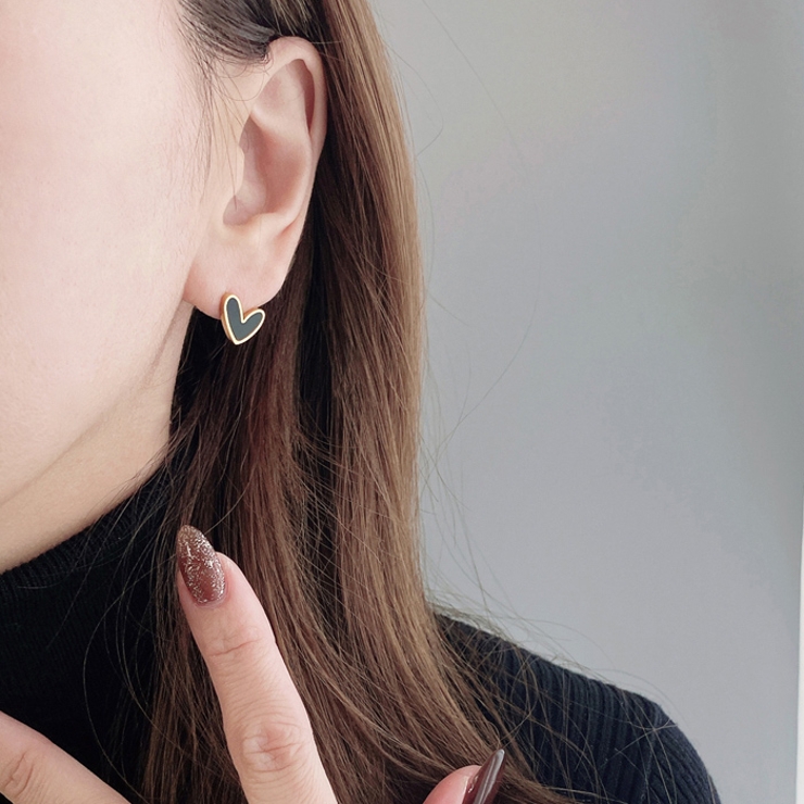 シェル風ハートステンレスピアス アレルギー対応 つけっぱなし | FACION | 詳細画像7 