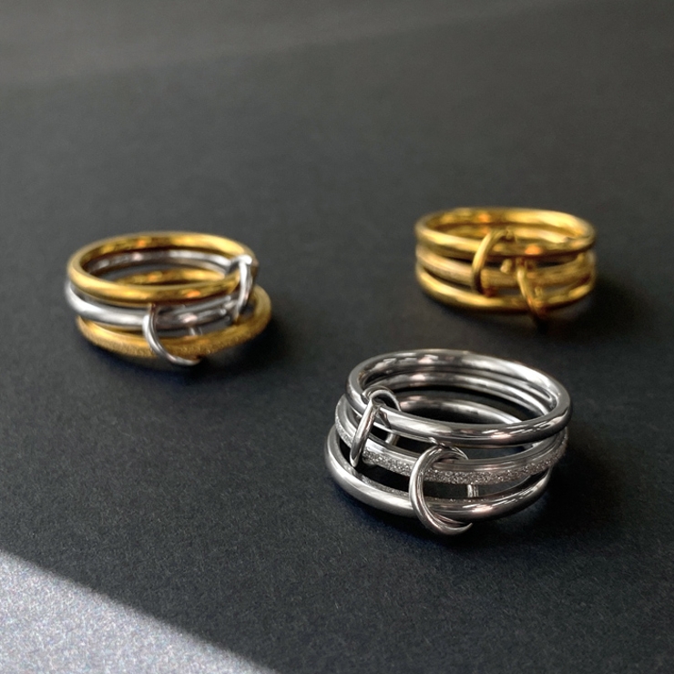 コネクトトリプルステンレスリング 指輪 金属アレルギー対応 | FACION | 詳細画像1 