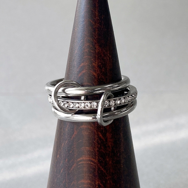 トリプルコネクトエタニティステンレスリング レディース 指輪 | FACION | 詳細画像2 