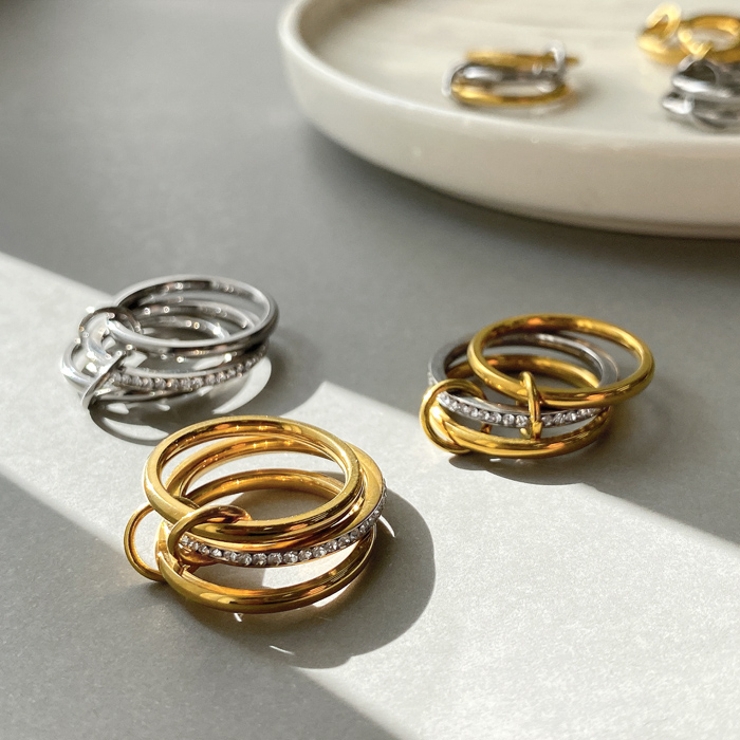 トリプルコネクトエタニティステンレスリング レディース 指輪 | FACION | 詳細画像5 