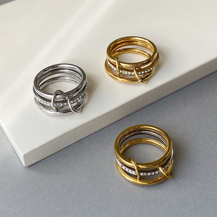 トリプルコネクトエタニティステンレスリング レディース 指輪 | FACION | 詳細画像6 