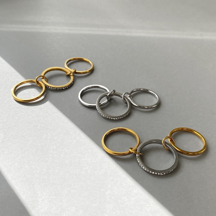 トリプルコネクトエタニティステンレスリング レディース 指輪 | FACION | 詳細画像7 