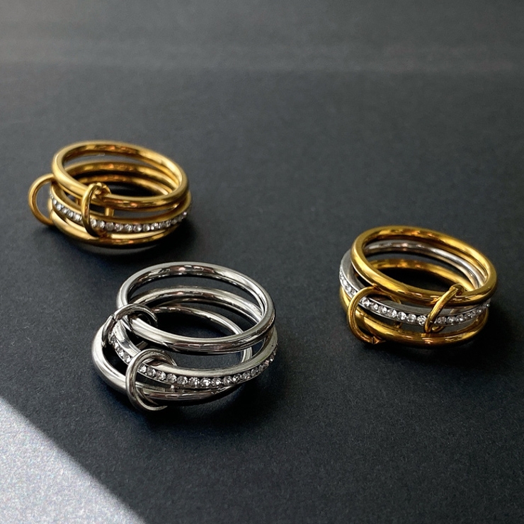 トリプルコネクトエタニティステンレスリング レディース 指輪 | FACION | 詳細画像1 