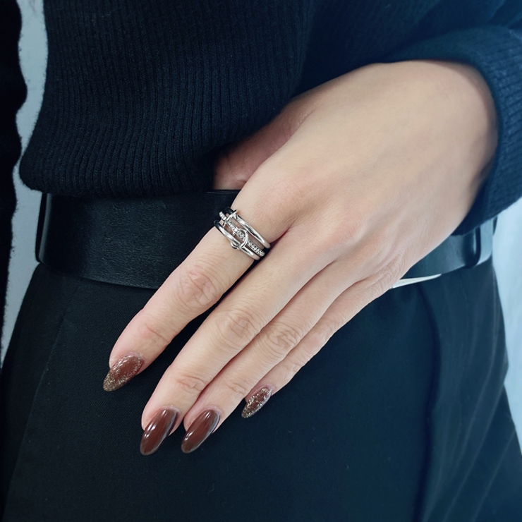 トリプルコネクトエタニティステンレスリング レディース 指輪 | FACION | 詳細画像10 