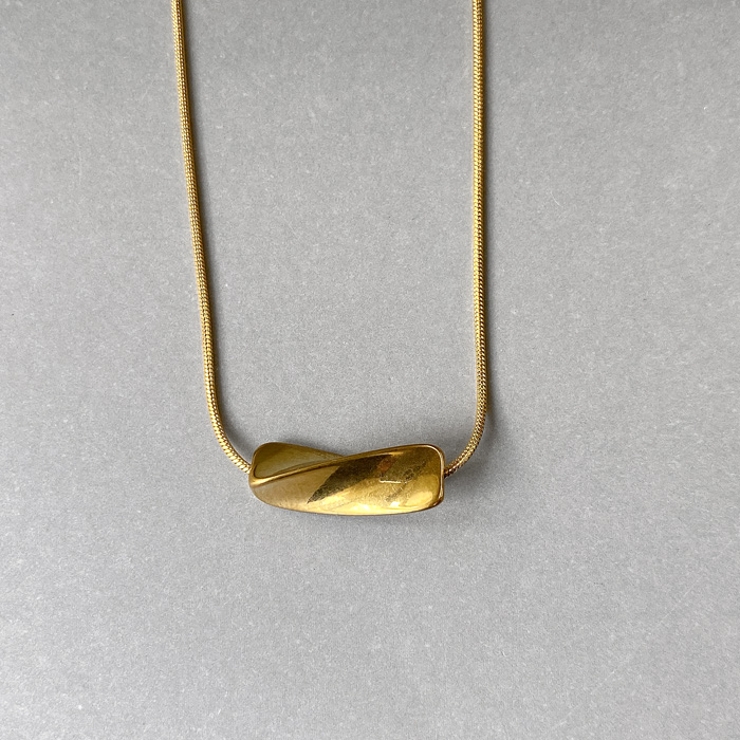 ゴールド | ツイストトップステンレスネックレス 金属アレルギー 対応 | FACION