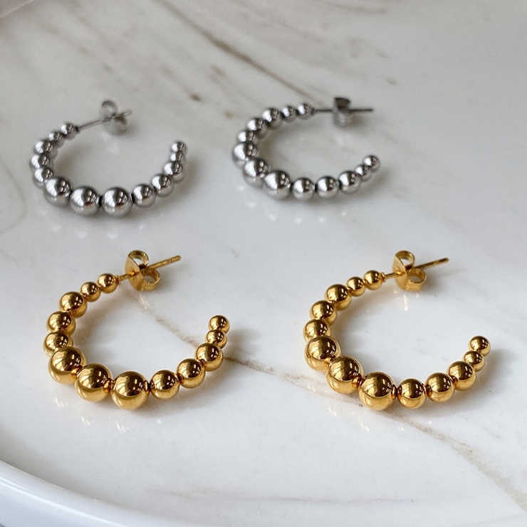 メタルステンレスボールフープピアス アレルギー 対応 | FACION | 詳細画像2 