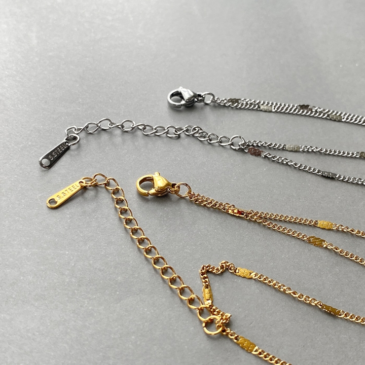 フラットドット2連チェーンステンレスブレスレット 金属アレルギー アレルギー対応 | FACION | 詳細画像3 