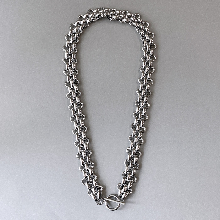 シルバー | マンテル多重チェーンステンレスネックレス つけっぱなし チョーカー | FACION