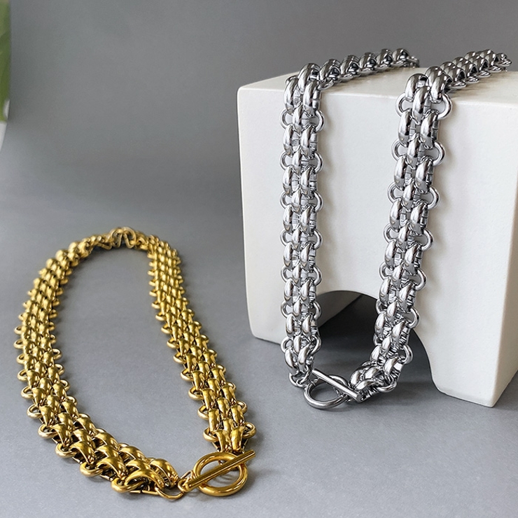 マンテル多重チェーンステンレスネックレス つけっぱなし チョーカー | FACION | 詳細画像3 