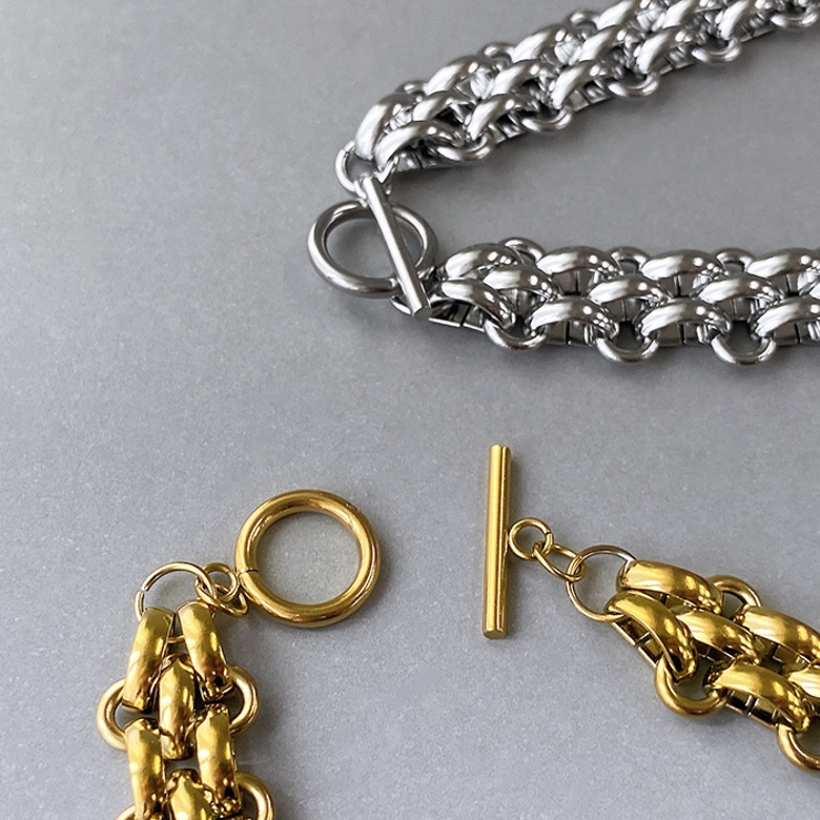 マンテル多重チェーンステンレスネックレス つけっぱなし チョーカー | FACION | 詳細画像4 