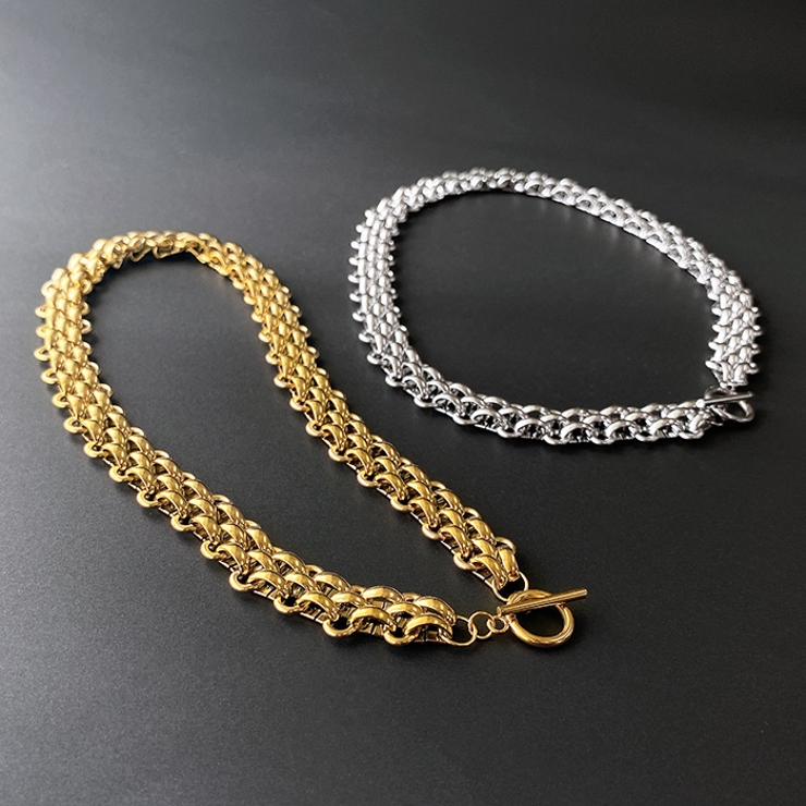 マンテル多重チェーンステンレスネックレス つけっぱなし チョーカー | FACION | 詳細画像1 