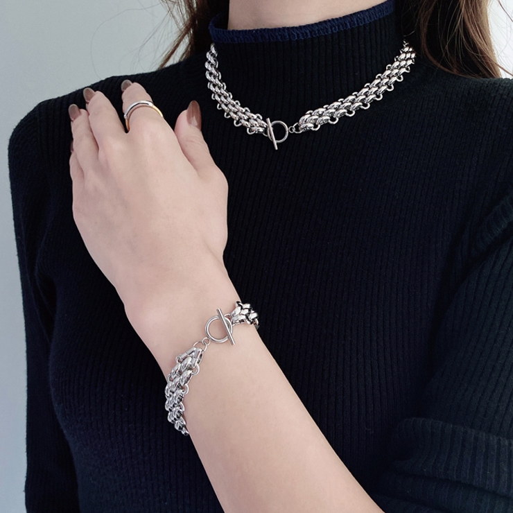 マンテル多重チェーンステンレスブレスレット 太め サージカルステンレス | FACION | 詳細画像10 