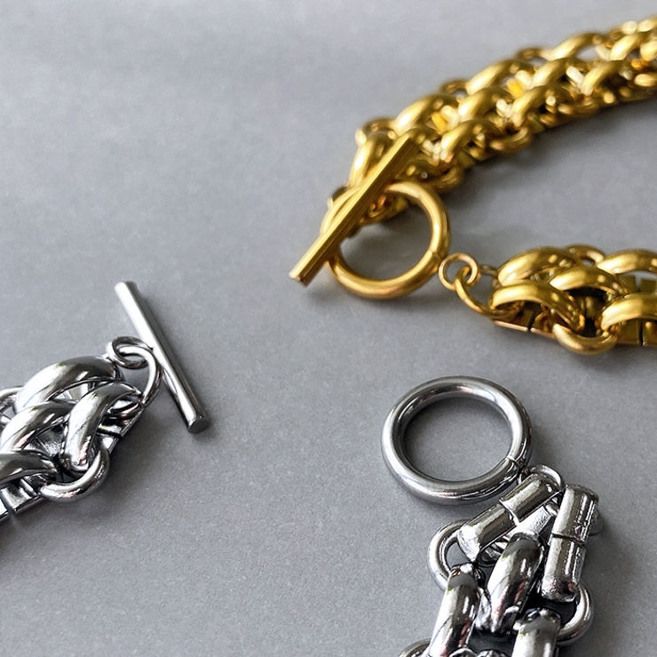 マンテル多重チェーンステンレスブレスレット 太め サージカルステンレス | FACION | 詳細画像4 