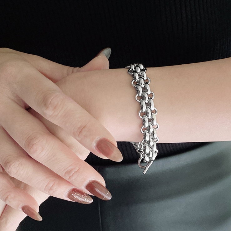 マンテル多重チェーンステンレスブレスレット 太め サージカルステンレス | FACION | 詳細画像6 