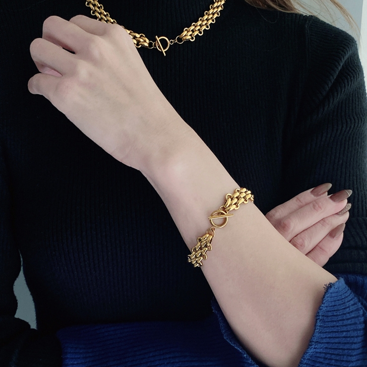 マンテル多重チェーンステンレスブレスレット 太め サージカルステンレス | FACION | 詳細画像8 