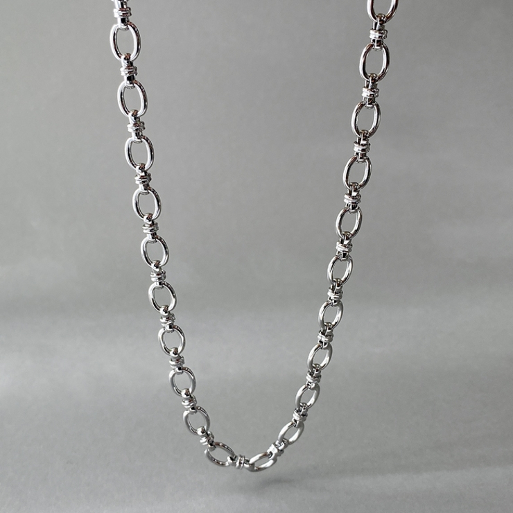 シルバー | ノットオーバルチェーンステンレスネックレス つけっぱなし サージカルステンレス | FACION