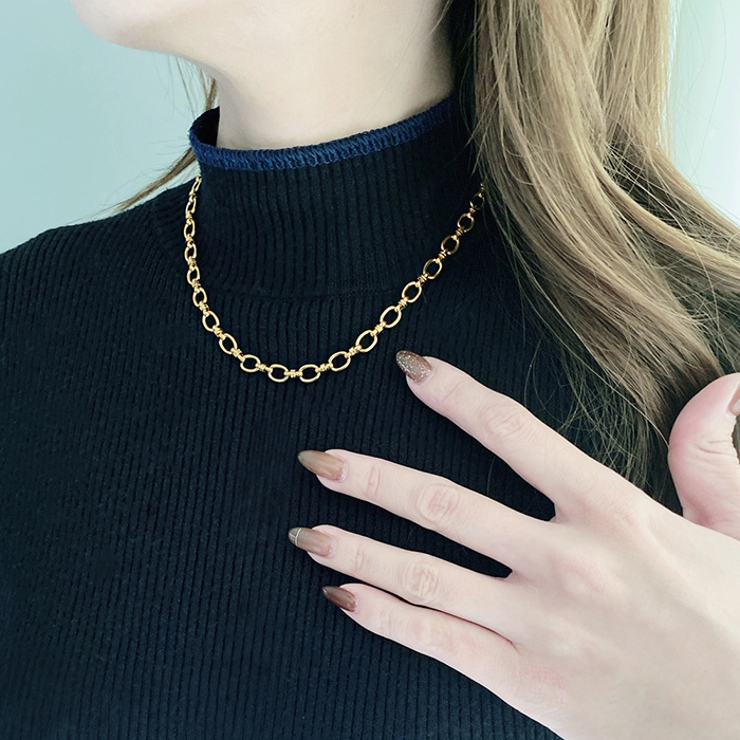 ノットオーバルチェーンステンレスネックレス つけっぱなし サージカルステンレス | FACION | 詳細画像6 