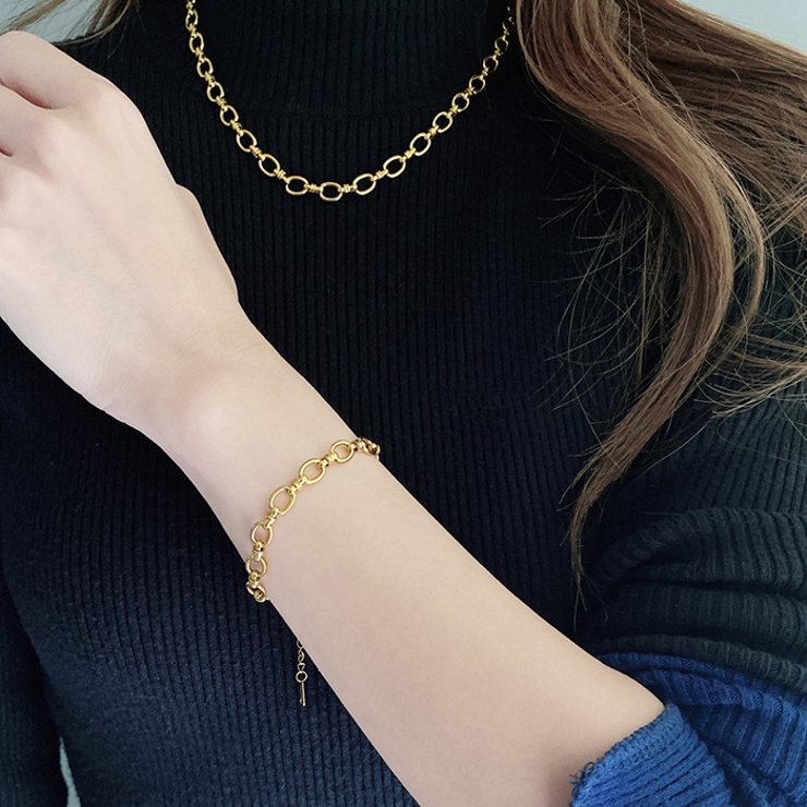 ノットオーバルチェーンステンレスネックレス つけっぱなし サージカルステンレス | FACION | 詳細画像9 