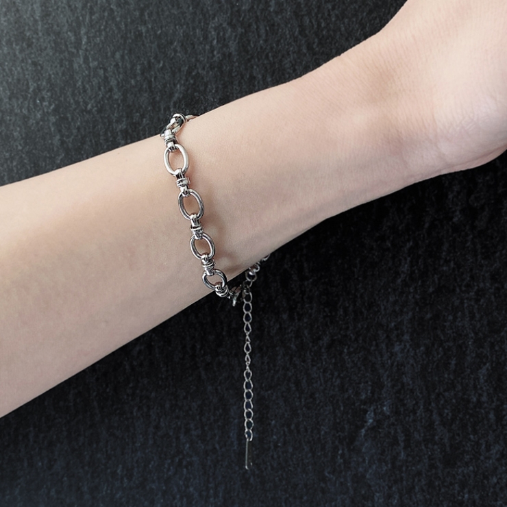 ノットオーバルチェーンステンレスブレスレット つけっぱなし レディース | FACION | 詳細画像7 