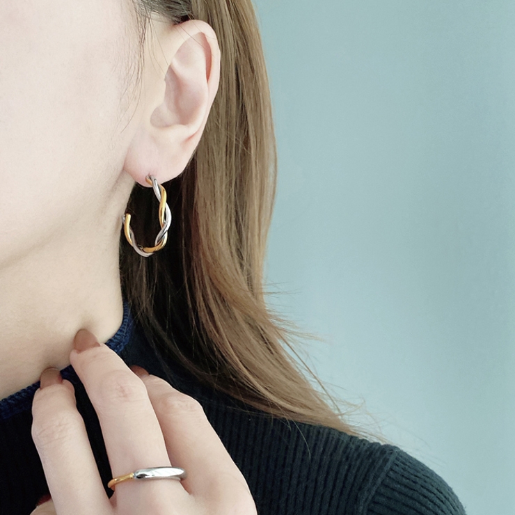 バイカラーステンレスフープピアス 金属アレルギー 対応 | FACION | 詳細画像8 