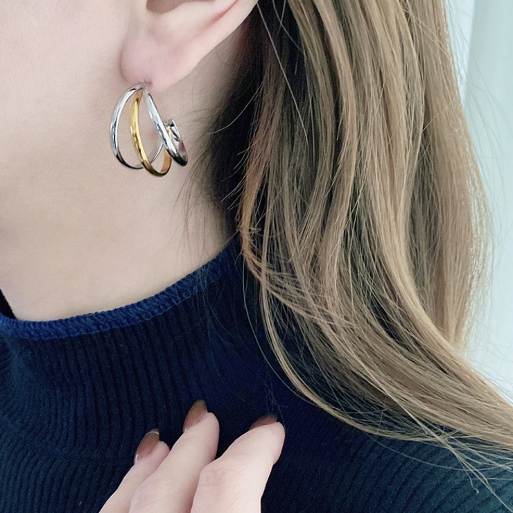 バイカラーステンレスフープピアス 金属アレルギー 対応 | FACION | 詳細画像11 