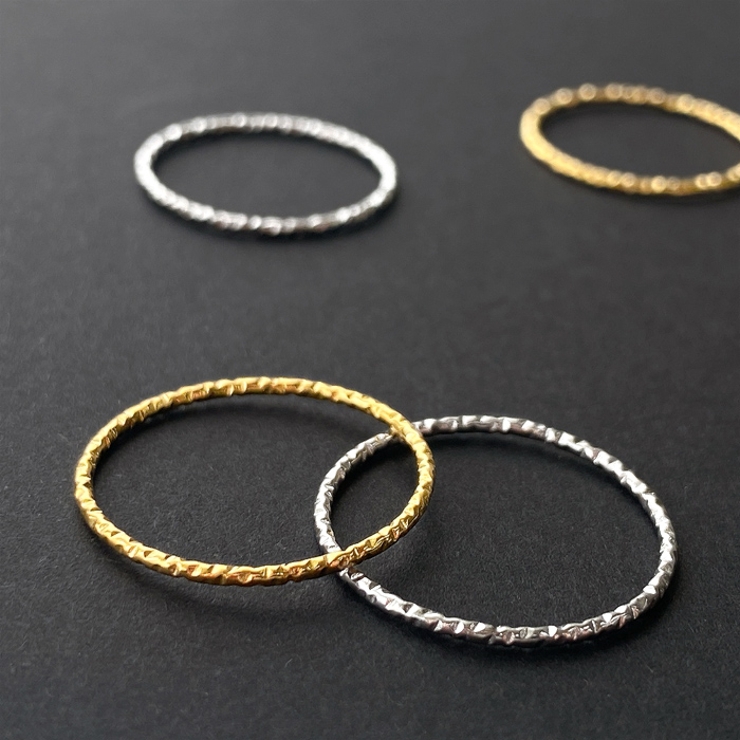 スターダストスリムステンレスリング 指輪 極細 | FACION | 詳細画像1 