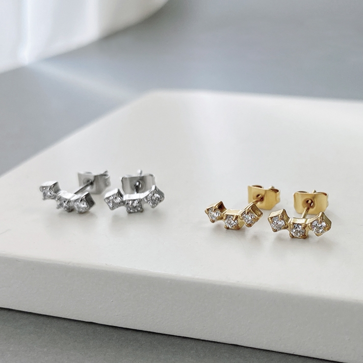 3PCSジルコニアミニカーブステンレスピアス 金属アレルギー対応 サージカルステ… | FACION | 詳細画像5 