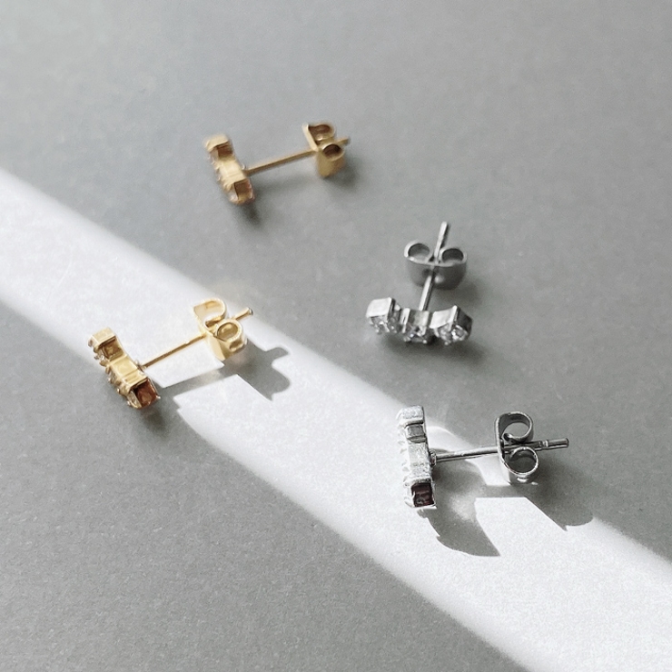 3PCSジルコニアミニカーブステンレスピアス 金属アレルギー対応 サージカルステ… | FACION | 詳細画像4 