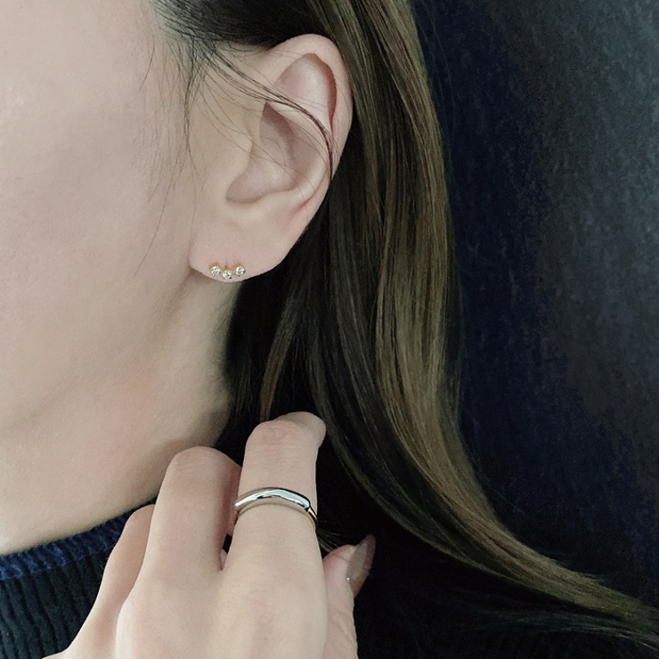 3PCSジルコニアミニカーブステンレスピアス 金属アレルギー対応 サージカルステ… | FACION | 詳細画像8 