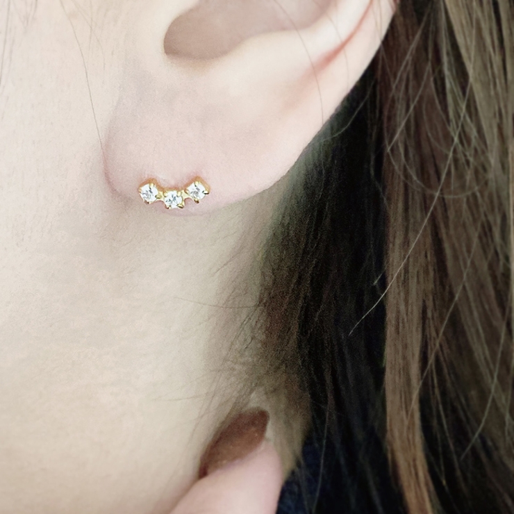 3PCSジルコニアミニカーブステンレスピアス 金属アレルギー対応 サージカルステ… | FACION | 詳細画像9 