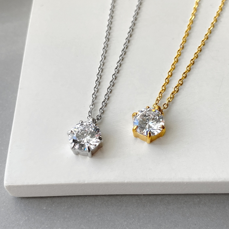 大粒8 0mmキュービックジルコニアステンレスネックレス レディース | FACION | 詳細画像6 