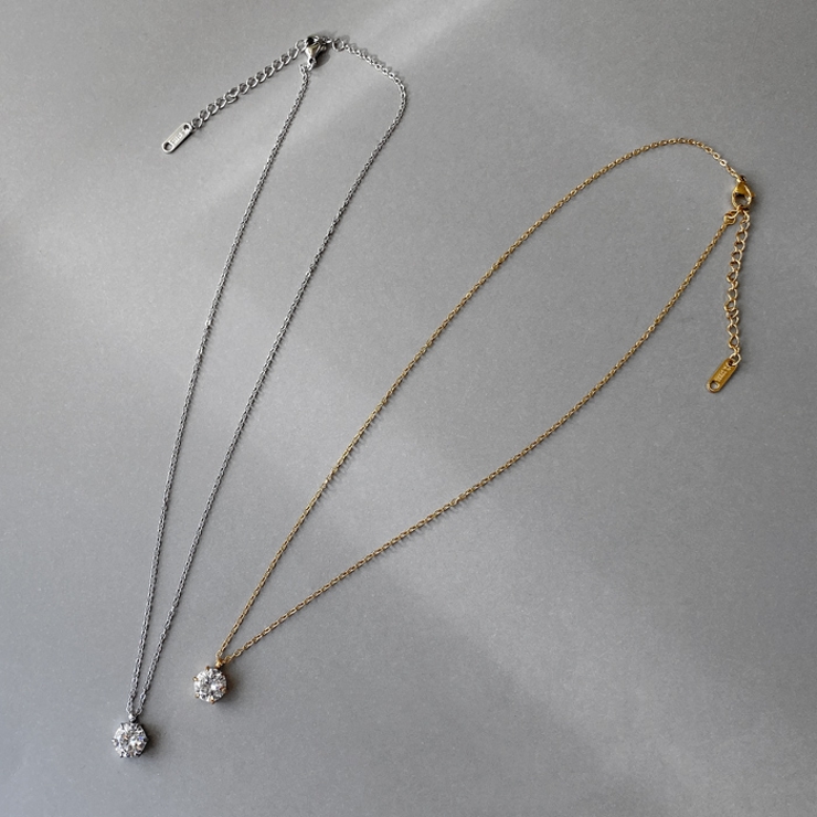 大粒8 0mmキュービックジルコニアステンレスネックレス レディース | FACION | 詳細画像2 