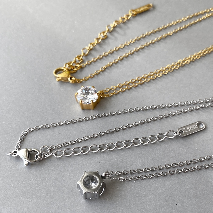 大粒8 0mmキュービックジルコニアステンレスネックレス レディース | FACION | 詳細画像5 