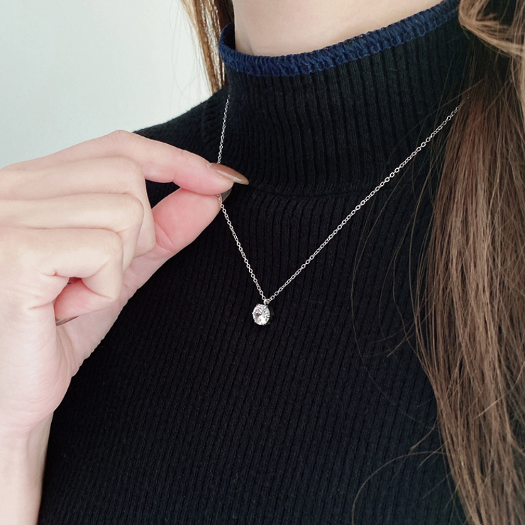 大粒8 0mmキュービックジルコニアステンレスネックレス レディース | FACION | 詳細画像7 