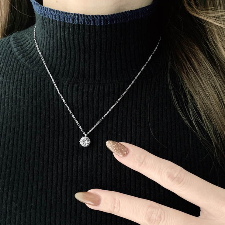 大粒8 0mmキュービックジルコニアステンレスネックレス レディース | FACION | 詳細画像8 