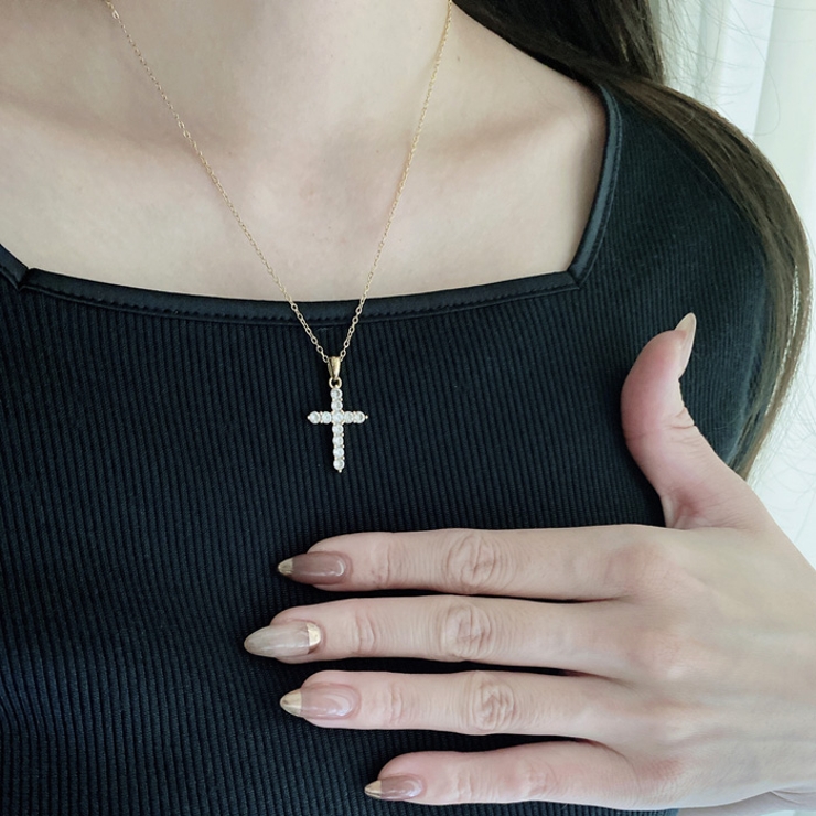ジルコニアクロスモデルステンレスネックレス 金属アレルギー対応 つけっぱなし | FACION | 詳細画像11 
