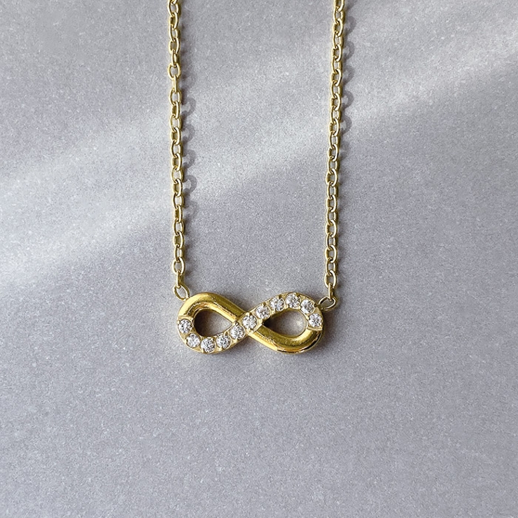 ゴールド | ジルコニアインフィニティステンレスネックレス 金属アレルギー レディース | FACION