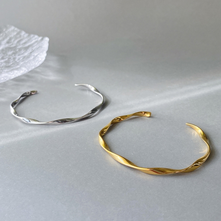 スリムウェーブステンレスブレスレット バングル アレルギー対応 | FACION | 詳細画像5 