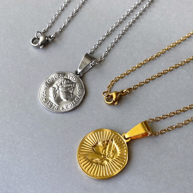 ニュアンス英国コインステンレスネックレス 金属アレルギー アレルギー対応 | FACION | 詳細画像5 