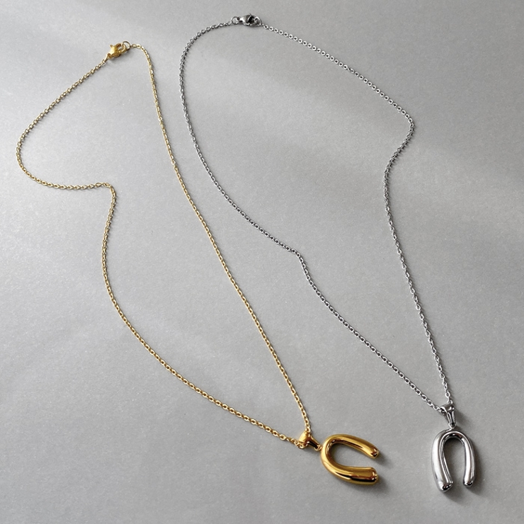 ニュアンス馬蹄ホースシューステンレスネックレス 金属アレルギー つけっぱなし | FACION | 詳細画像2 