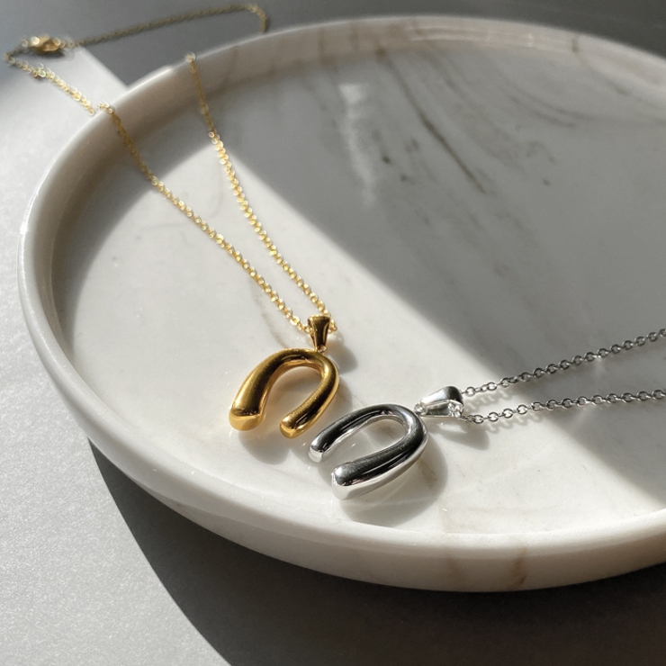 ニュアンス馬蹄ホースシューステンレスネックレス 金属アレルギー つけっぱなし | FACION | 詳細画像4 