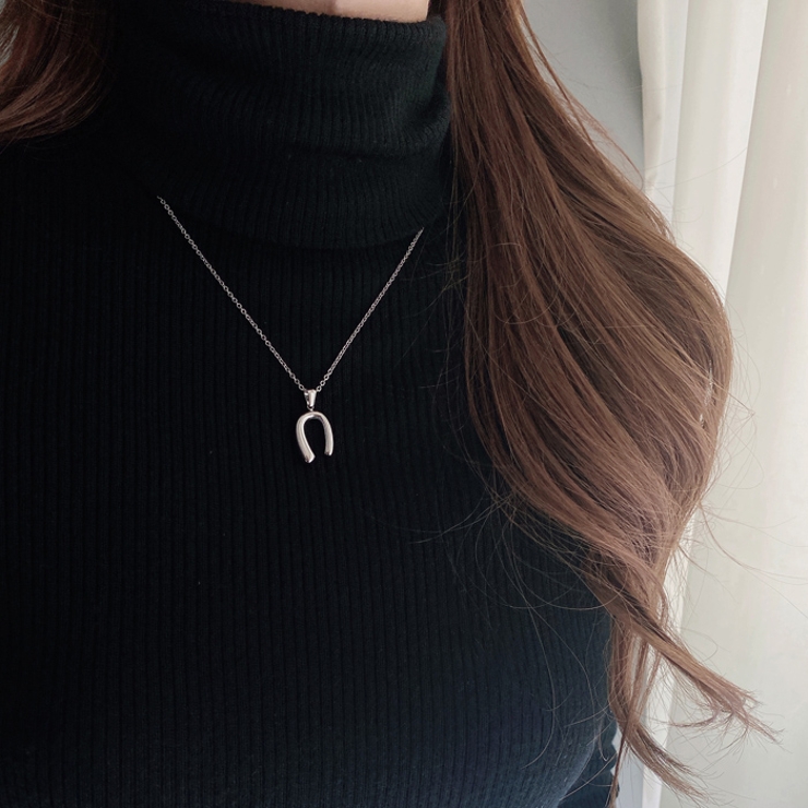 ニュアンス馬蹄ホースシューステンレスネックレス 金属アレルギー つけっぱなし | FACION | 詳細画像7 