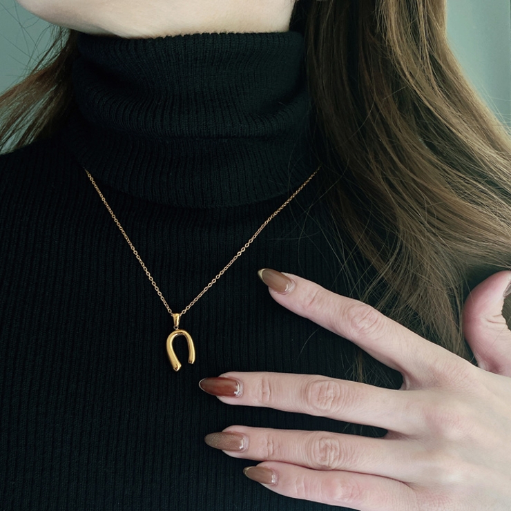 ニュアンス馬蹄ホースシューステンレスネックレス 金属アレルギー つけっぱなし | FACION | 詳細画像8 