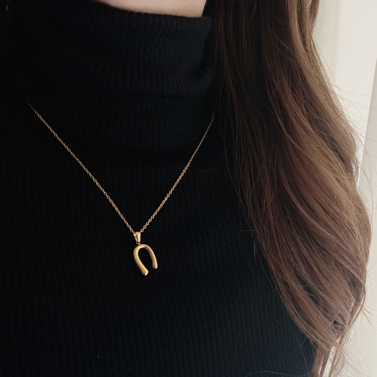 ニュアンス馬蹄ホースシューステンレスネックレス 金属アレルギー つけっぱなし | FACION | 詳細画像9 